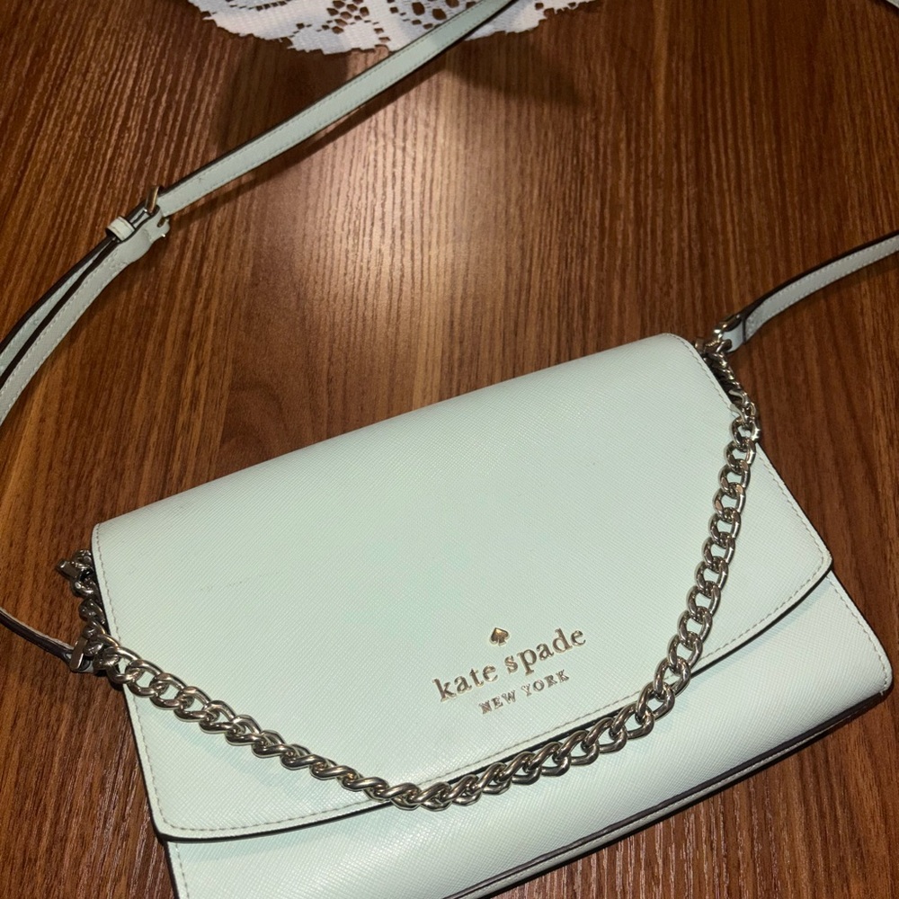 Kate Spade Light Green Crossbody Bag with Chain